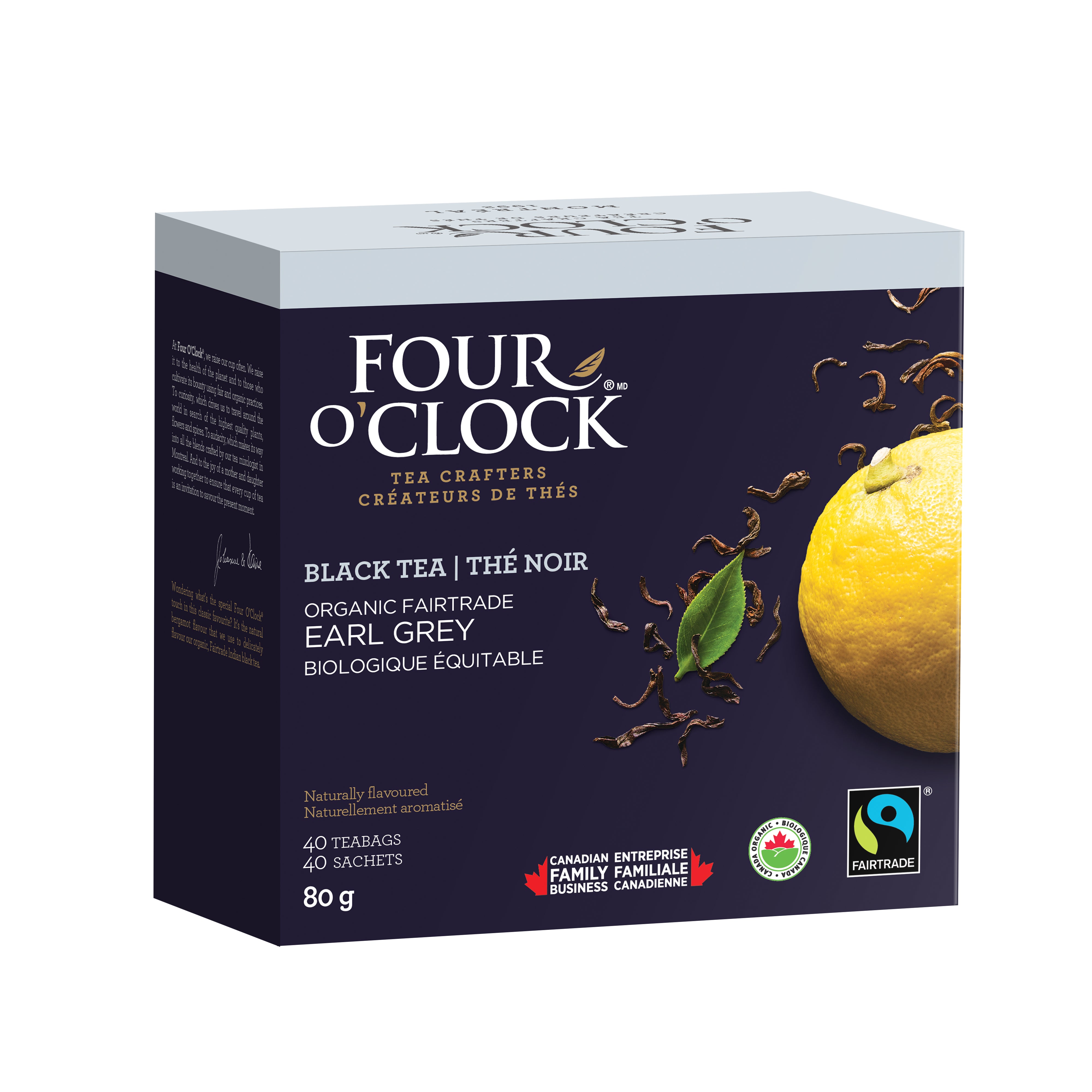 Earl Grey Organic Fairtrade Black Tea, 40 teabags