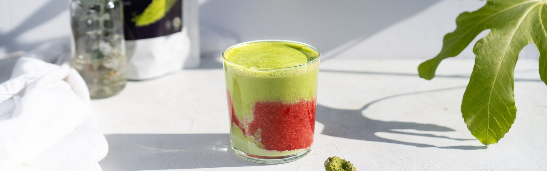 LAYERED MATCHA RASPBERRY SMOOTHIE