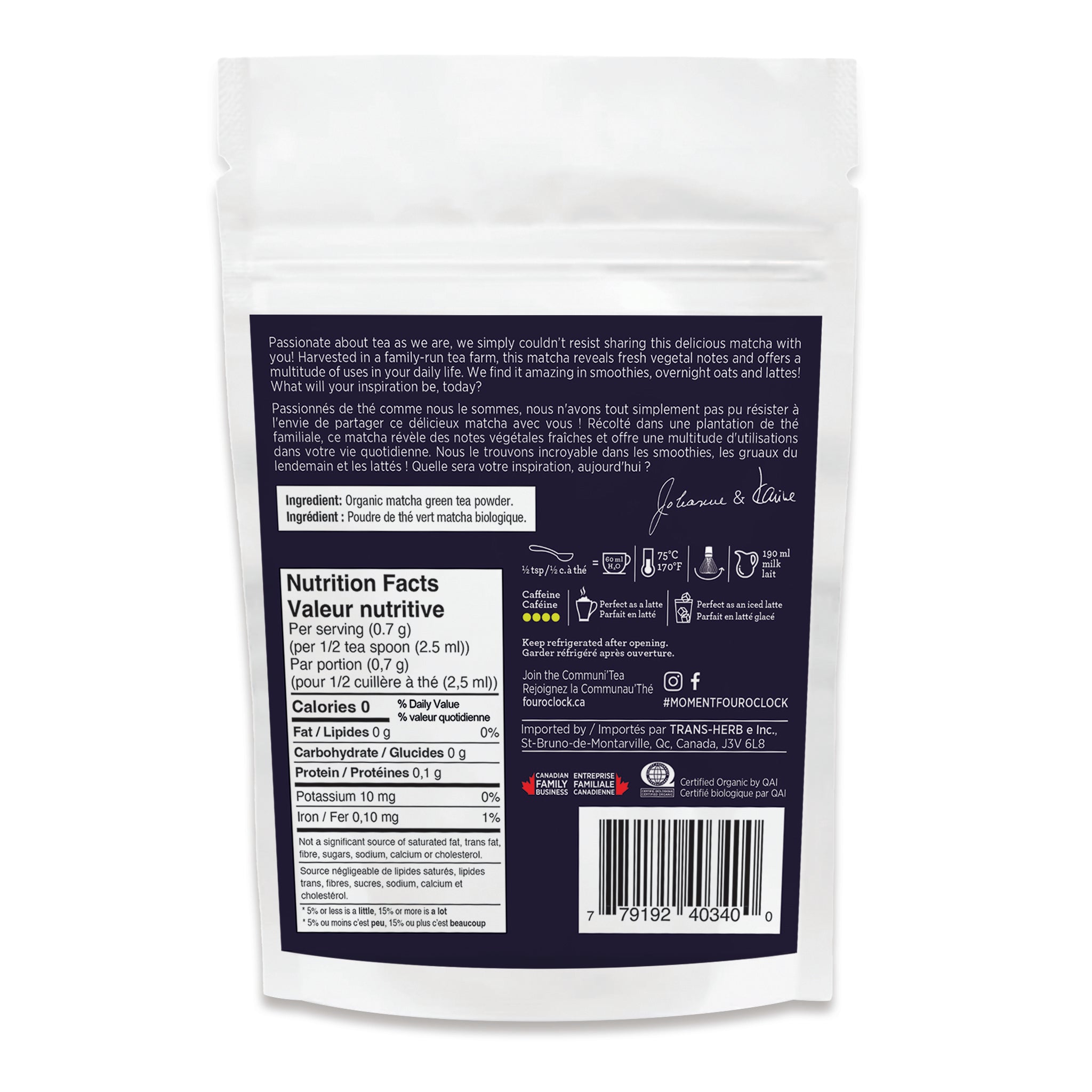 Thé vert biologique Matcha