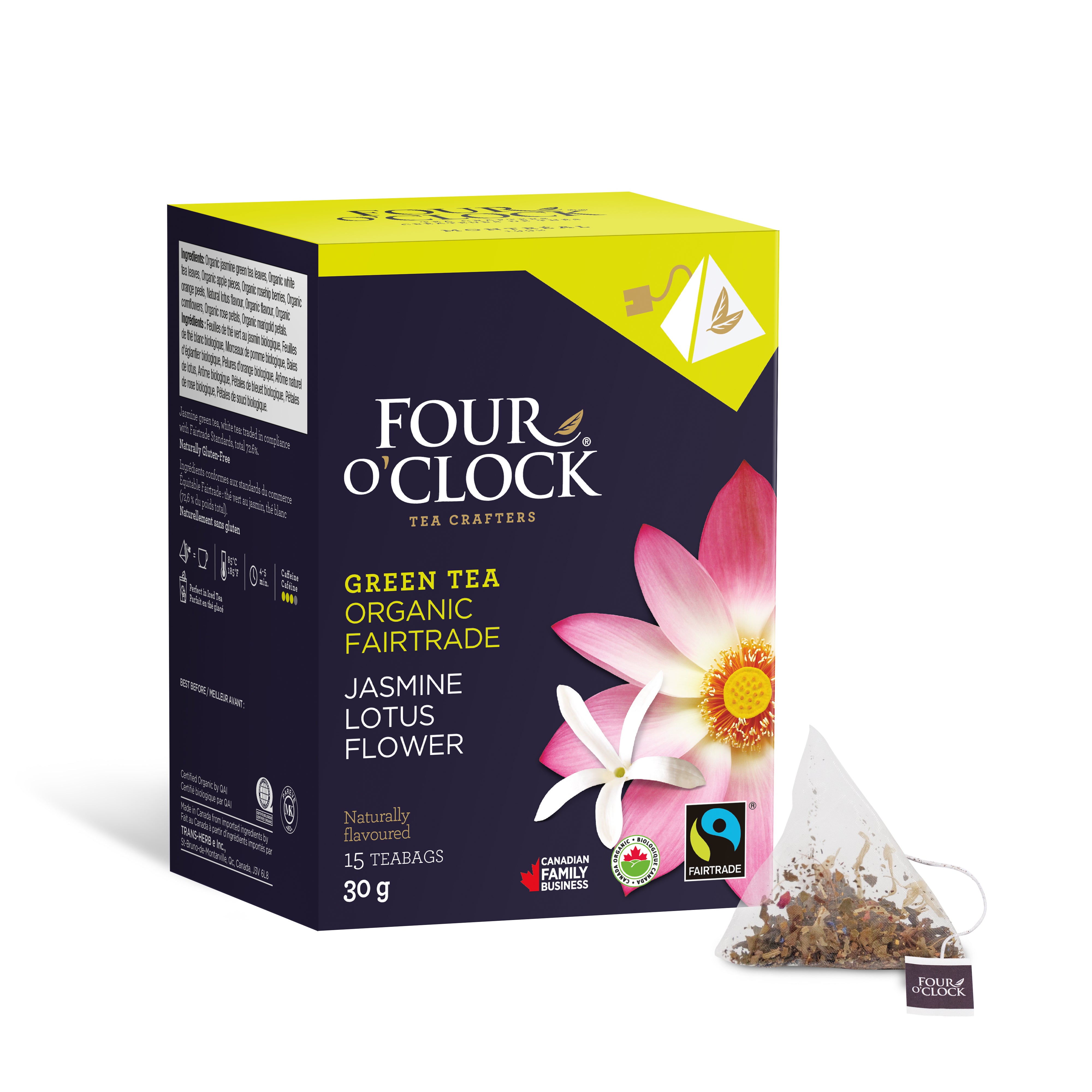 Thé vert jasmin fleur de lotus Biologique Équitable — Four O'Clock